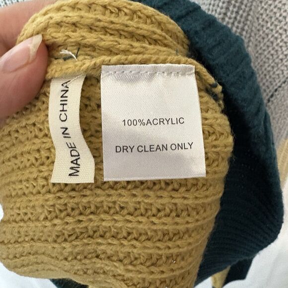 Sew In Love Lightweight Blue Green Yellow Striped Crewneck Sweater Sz 2X - Picture 3 of 5